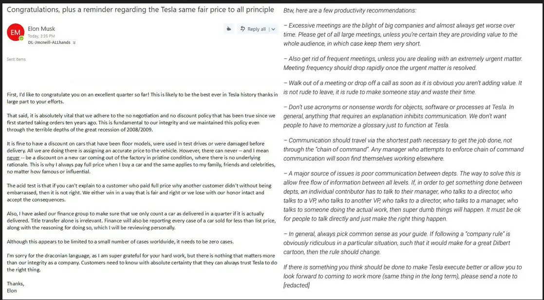 埃隆·马斯克给特斯拉员工的六条规则